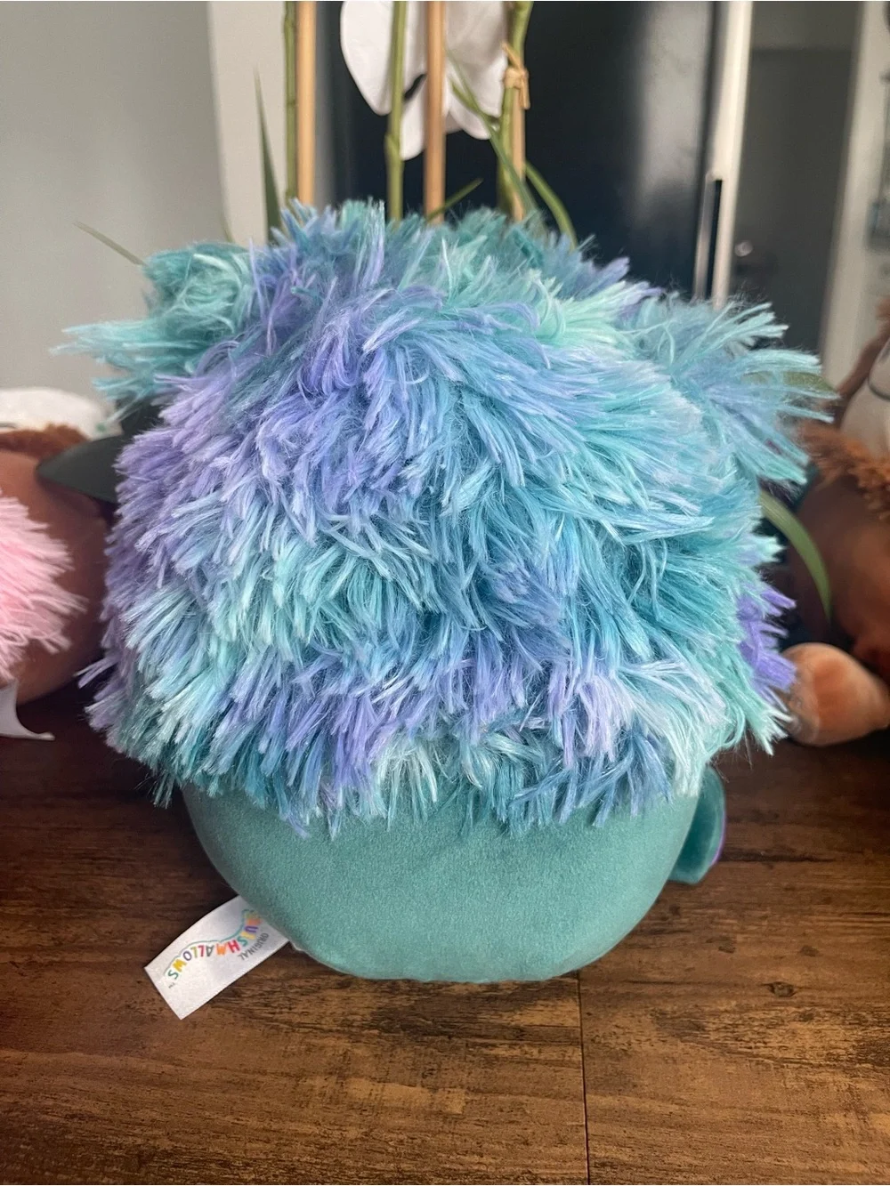 Squishmallows Teal and Purple Fuzzy Monster Plush